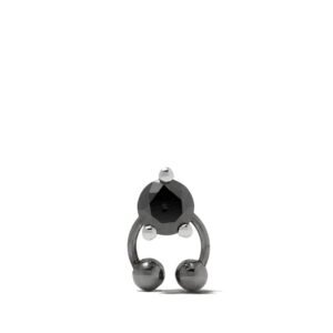 Delfina Delettrez Farfetch Exclusive 18kt white gold Two In One Pierced Black Diamond stud