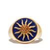 Yvonne Léon 9kt yellow gold Chevaliere Soliel lapis lazuli and citrine signet ring