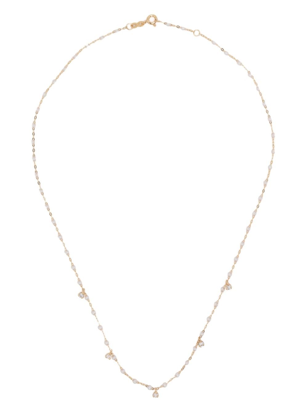 Gigi Clozeau 18kt yellow gold opal and diamond necklace