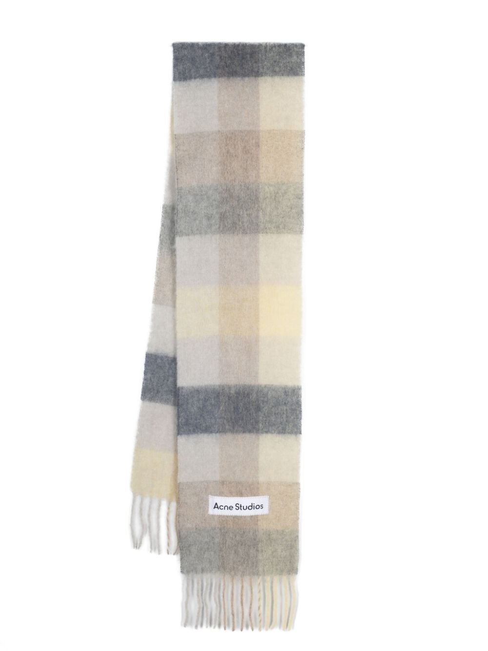 Acne Studios checked logo-appliqué scarf