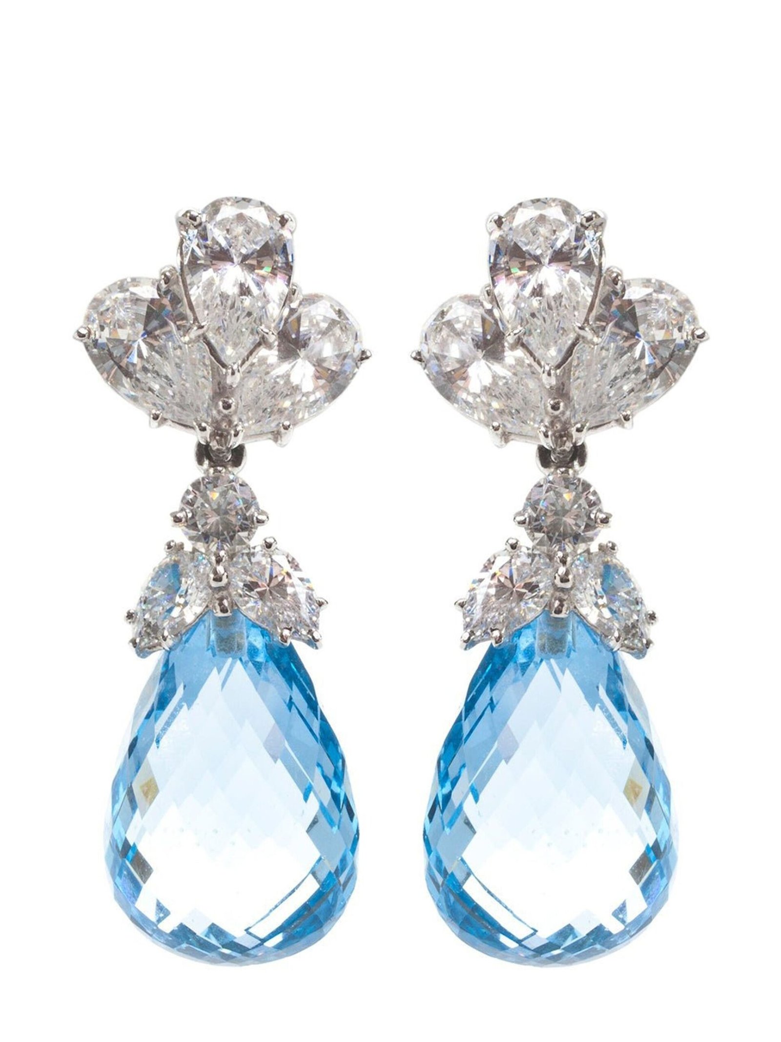 Fantasia by Deserio AQUA BRIOLETTE DROP EARRING