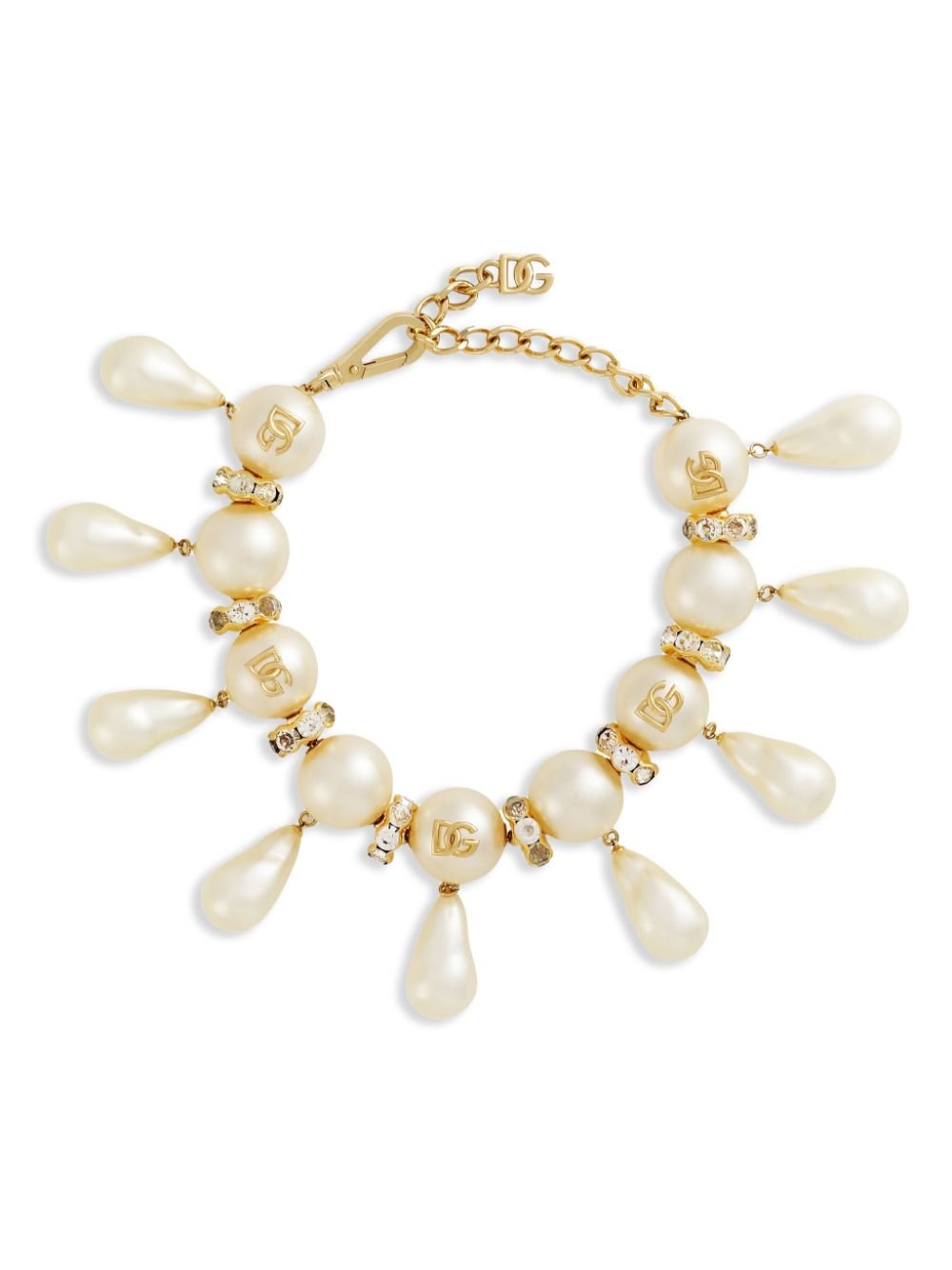 Dolce & Gabbana logo-embellished pearl necklace